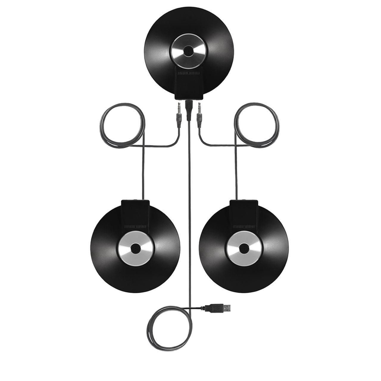 (1) WordForum USB with (2) WordForum 3.5 mm Stereo Conference Microphones Daisy Chained with 360° Omni-Directional Digital Recording For Meetings or Teleconferencing with SKYPE or other VoIP Calls