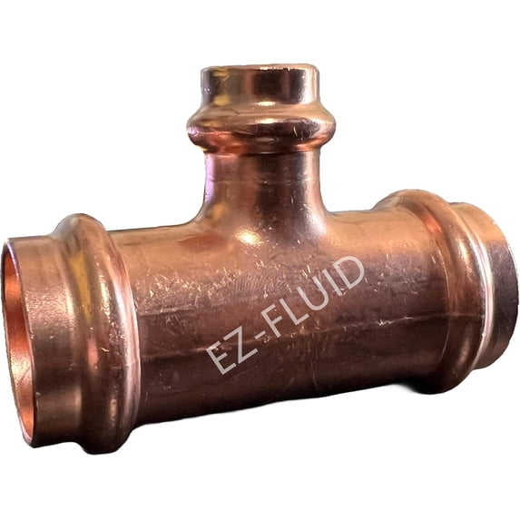 1" X 1" X 3/4" Heavy Duty Copper Press Reducing Tee Fitting,Heavy Duty No Lead Copper Pressure Press 3 Way Reducer Tee Fittings with/Propress Press Pipe Plumbing Connection