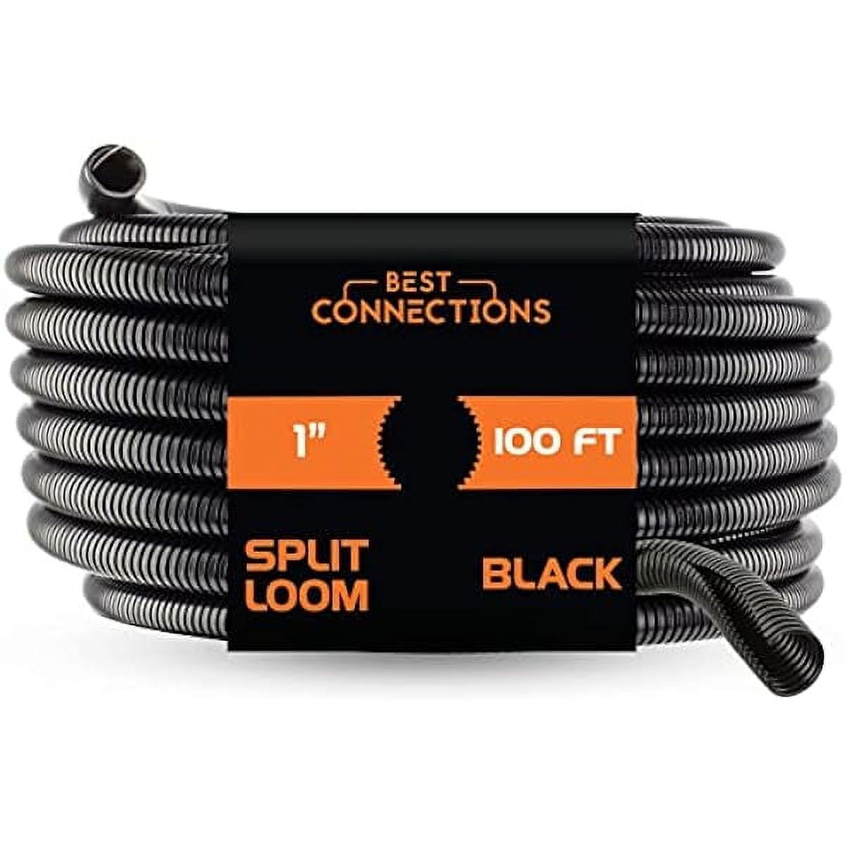 1" X 100 feet Split Wire Loom FlexGuard Convoluted Tubing Protective Split Cable Sleeves for