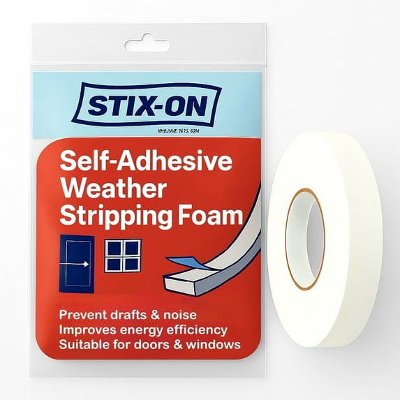 1" X 17' White Insulation Strip– Premium Window Seal Protects Against Heat Loss, Wind & Dust– Self Adhesive Stick-On Door Seal– Highly Resistant Foam Weather Strip– Durable & Long-Lasting (3 Pack)