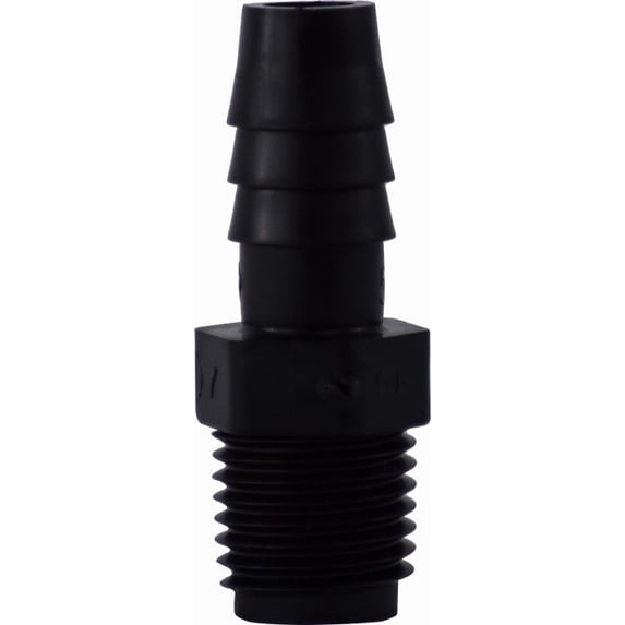1 X 3/4 Hb X MIP Blk Poly Adapt, Plastic Hose Barbs, Plastic Fittings