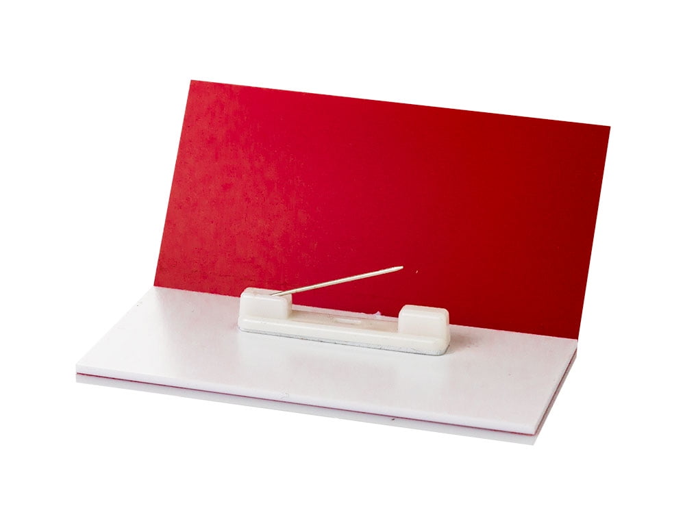 1" X 3" Name Tag / Badge Blanks with Pin 10 Pack (Red)