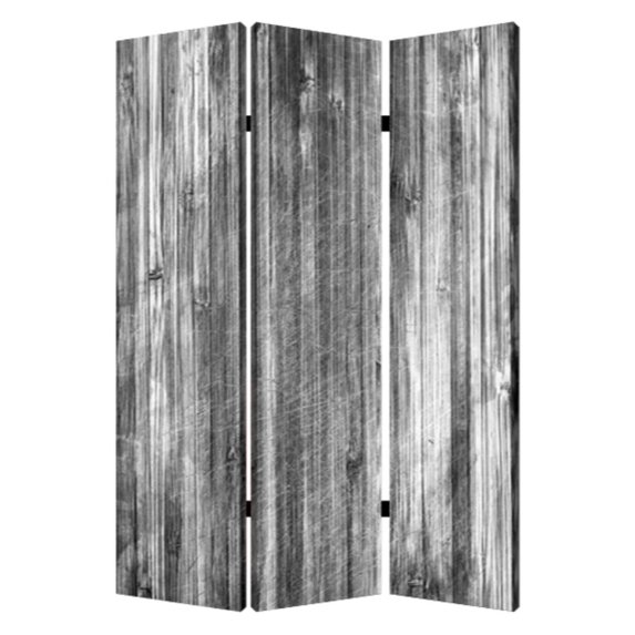 1" X 48" X 72" Multi Color Distressed Wood Canvas Screen
