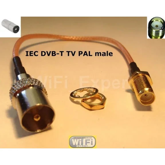 1 X 6 Inch Iec Dvb-T Tv Pal Male Plug To Sma Female Jumper Coax Cable Rg316 Usa