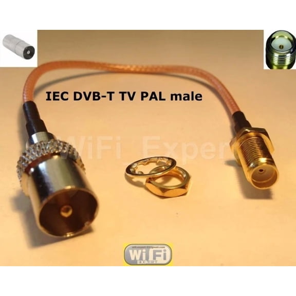 1 X 6 Inch Iec Dvb-T Tv Pal Male Plug To Sma Female Jumper Coax Cable Rg316 Usa