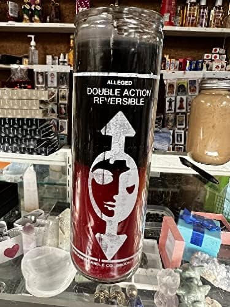 1 X 7 Day Glass Reversible Candle Black And Red Candle Double Action