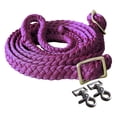 thumbnail image 1 of 1" X 8Ft Hilason Braided Poly Barrel Horse Racing Reins Flat Grip Knots W/ Snaps, 1 of 2