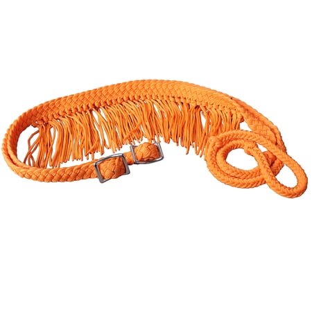 1" X 8Ft Hilason Braided Poly Barrel Horse Racing Reins Flat Grip Knots Fringe