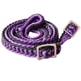 thumbnail image 1 of 1" X 8Ft Hilason Braided Poly Barrel Horse Racing Reins Flat Grip Knots, 1 of 2