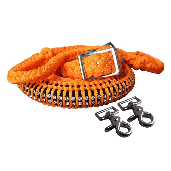 1" X 8Ft Hilason Braided Poly Barrel Horse Racing Reins Grip Knots W/ Snaps