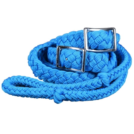 1" X 8Ft Hilason Braided Poly Horse Barrel Reins Flat W/ Easy Grip Knots