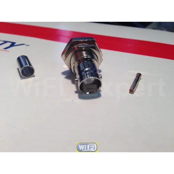 1 X Bnc Female Bulkhead Crimp Rg58 Lmr195 Rg142 Cable Straight Rf Connector Usa