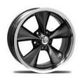 thumbnail image 1 of 1 X Boyd Coddington 55 Steel Rally 15X6 5x4.50 / 5x4.75 81.7 Hub 12 Offset Silver Wheel Rim, 1 of 3