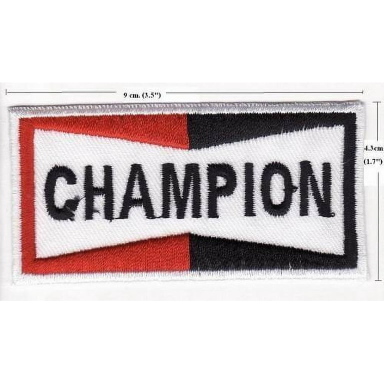 1 X Champion Racing Car 3.5 x 1.7 Logo Embroidered Iron/Sew-on Applique  Patch 