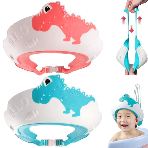 1 X Children's Shampoo Cap Cap Shield 1Pcs Shower Cap for Kids Cute Dinosaur Shape Visor Hat Soft Anti Slip Shampoo for Kids & Ear Bathroom Products