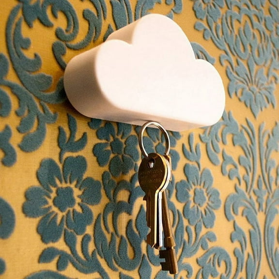1 X Cloud Key Holder,Storage Holder White Cloud Shape Magnetic Magnets Key Holder,Creative Cloud Key Organizer