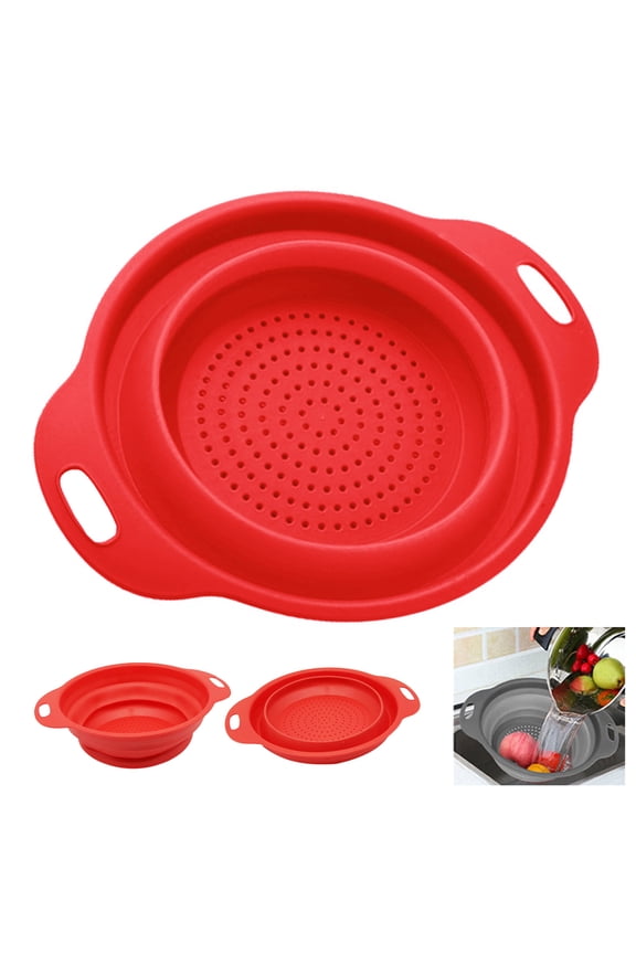 1 X Collapsible Strainer Colander Silicone Bowl 11.8" Kitchen Sink Drainer Tool