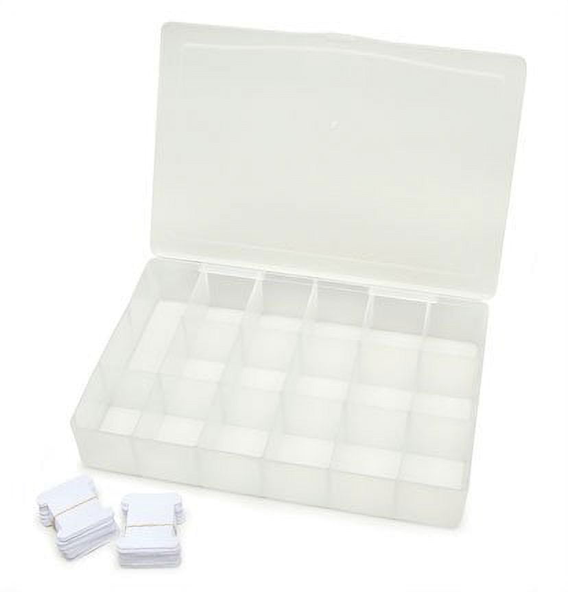 Embroidery Floss Organizer Box - 17 Compartments with 100 Hard Plastic Floss Bob