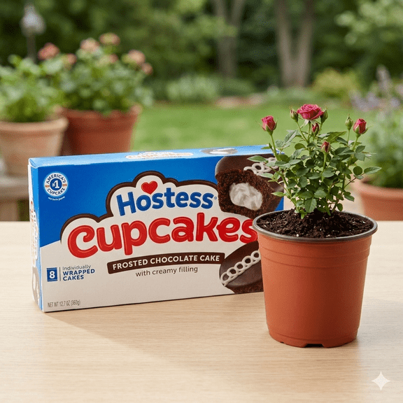 (1 X ) Hostess Cupcakes, Chocolate Cakes, 12.7 oz ( With Disposable Planter 1 Pot ) Urban Car Gift Pack