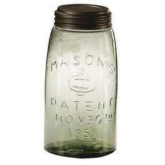 Green Recycled Glass Mason Jar with Metal Lid