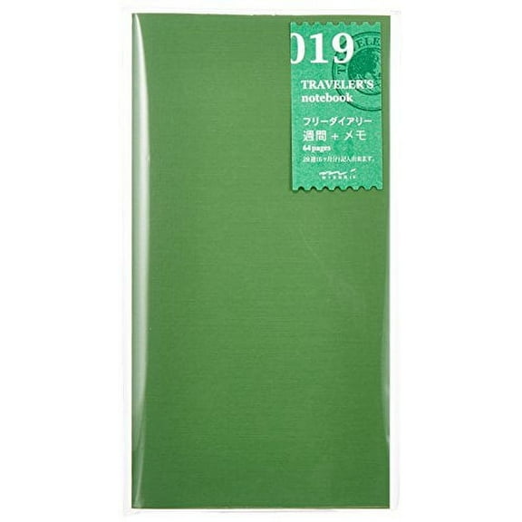 1 X Midori Travelers Notebook (Refill 019) Free Diary Weekly and Memo (28 Weeks)