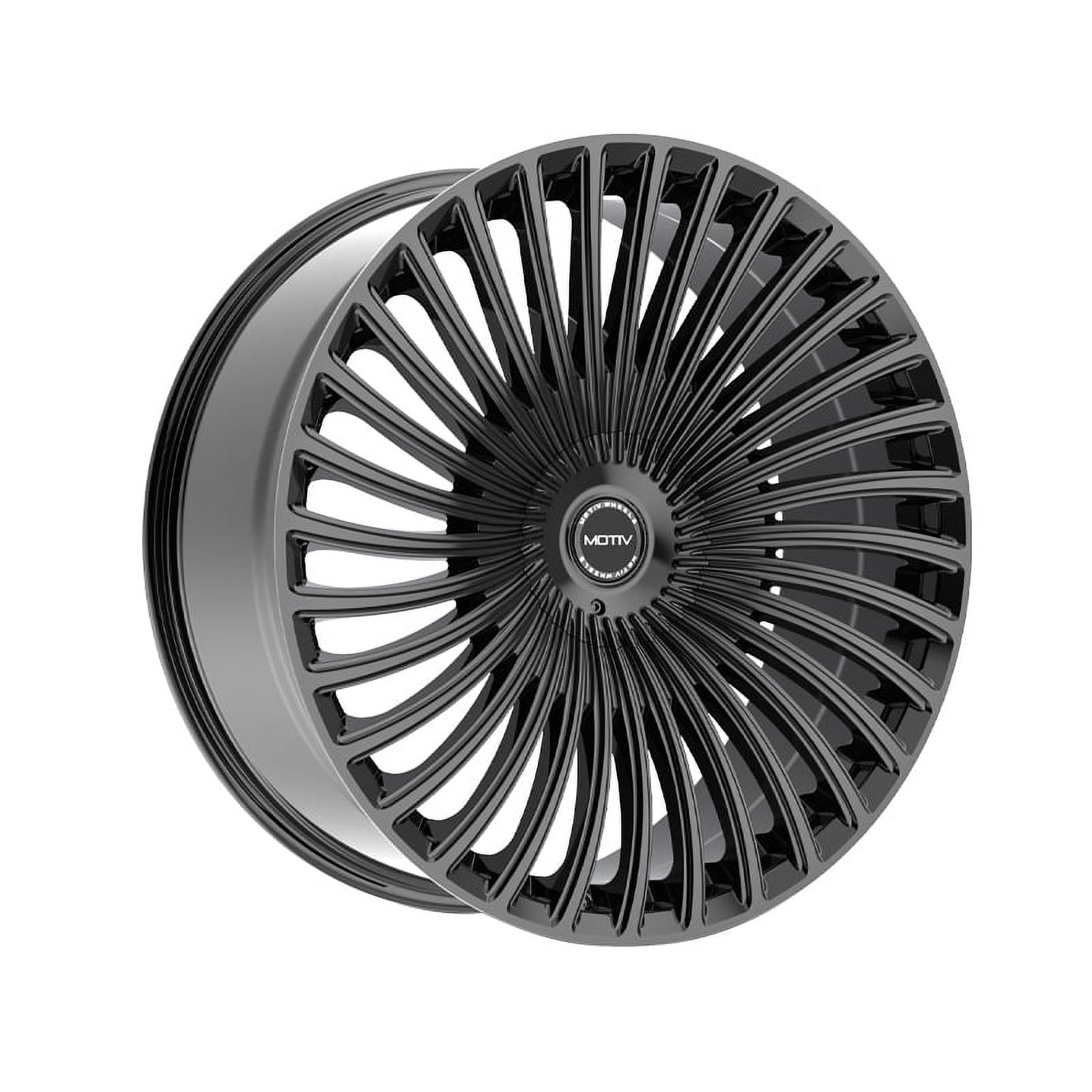 1 X Motiv 438B 22X9 5X115/5X120 74.1 Hub +15 Offset Black Wheel Rim ...
