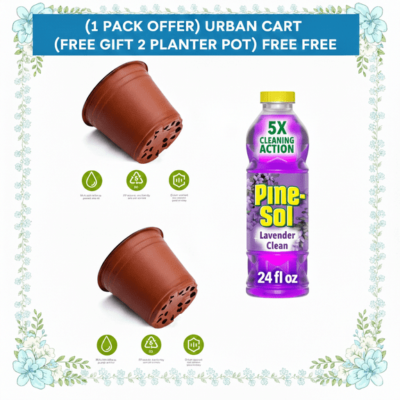 (1 X )Pine-Sol Multi-Surface Floor Cleaner, Lavender Clean,( With Disposable Planter 2 Pot ) Urban Car Gift Pack