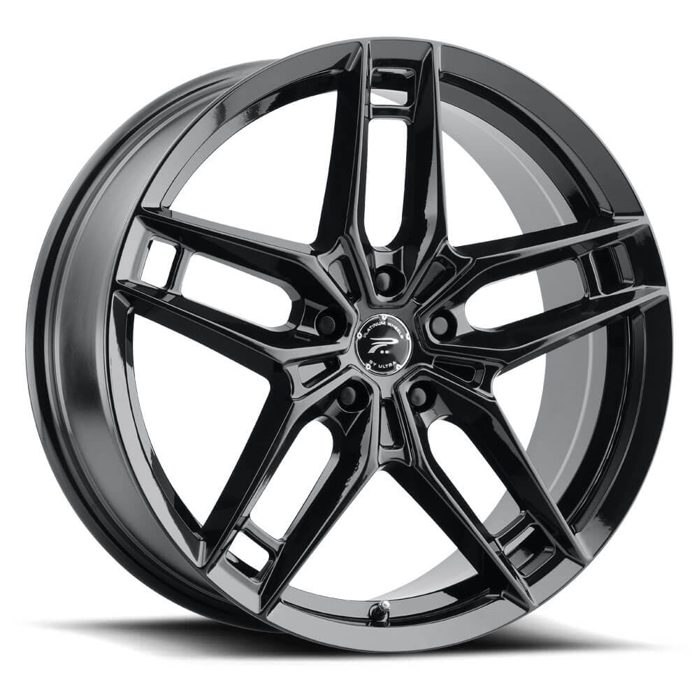 1 X Platinum 464U Lotus 20X8.5 5x115 72.62 Hub +35 Offset Black Wheel ...