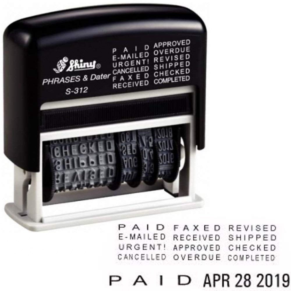 1 X Self-inking Date and Message Stamp (Black) - Walmart.com