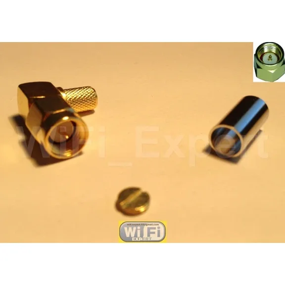 1 X Sma Male Plug Right Angle Crimp Rg58 Rg142 Rg400 Lmr195 Coax Cable Usa