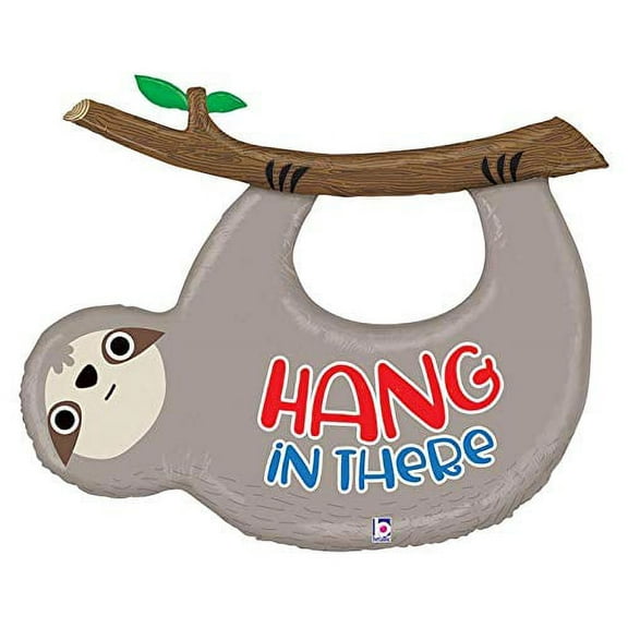 1 XL New foil Balloon 42 inch Sloth Hang in There Any Occasion Party Favors get Well Birthday