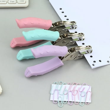 Under $1 Xuniizn Paper Punch 6mm Round Hole Punch - Macaroon Rubberised Punching Pliers - Single Hole Punch for Office - Loose-Leaf Hand-Operated Puncher