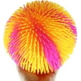 thumbnail image 1 of 1 YELLOW AND PINK Striped Multi-Color Tie Dye Swirl Jumbo 8" Puffer Ball - Sensory Therapy Fidget Stress Balls - OT Autism SPD, 1 of 4