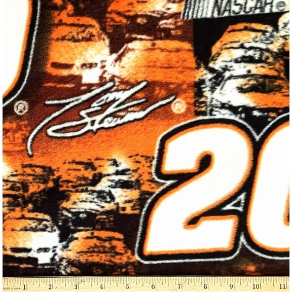 1 Yard - #20 Tony Stewart Racing Tiger Orange Fleece Fabric (Great for Making a Throw Blanket, Sewing, Craft Projects, Throw Pillows & More) 1 Yard X 58 Inches