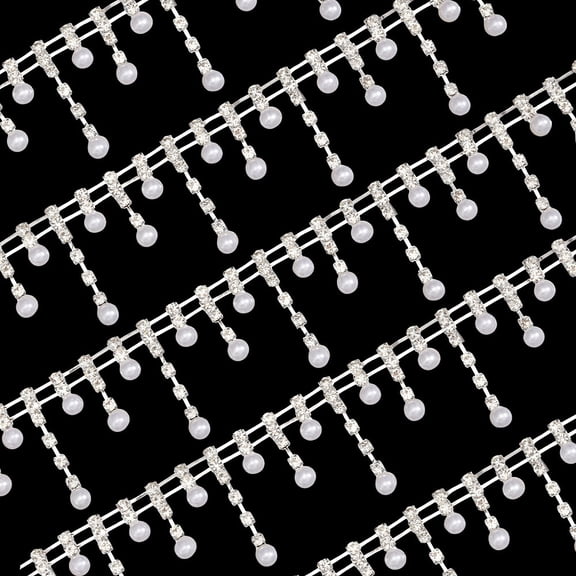 1 Yard 3.7cm Wide Rhinestone Fringe Trim Lace Glass Cup Chains Diamond Trim Rhinestone Applique