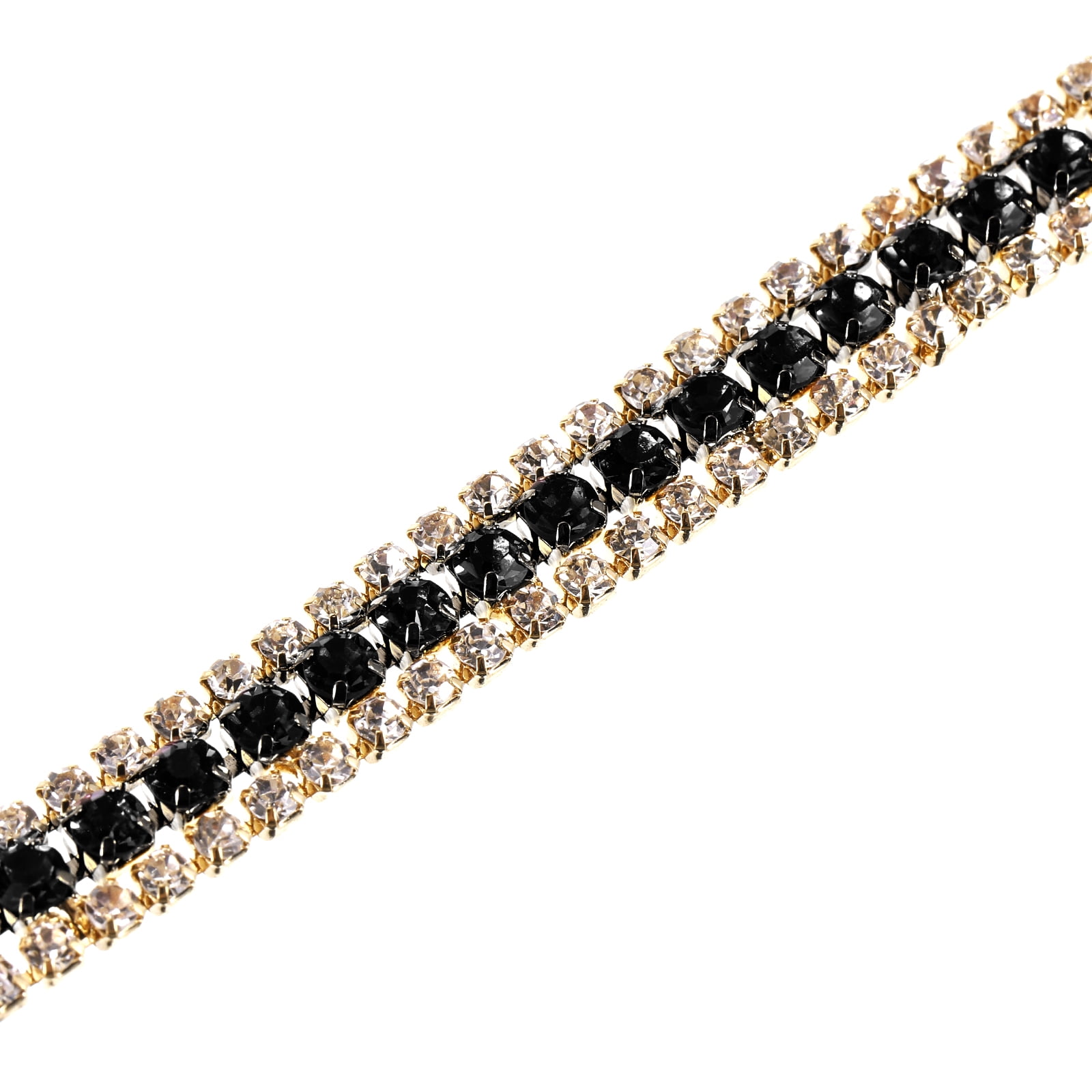 1 Yard 3 Rows Rhinestone Chain, 8.5mm Crystal Close Claw Chain Trim ...