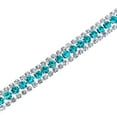 thumbnail image 1 of 1 Yard 3 Rows Rhinestone Chain, 8.5mm Crystal Close Claw Chain Trim (Silver, Bright Blue, White), 1 of 6