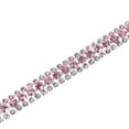 thumbnail image 1 of 1 Yard 3 Rows Rhinestone Chain, 8.5mm Crystal Close Claw Chain Trim (Silver, Pink, White), 1 of 6