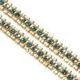 thumbnail image 1 of 1 Yard 3 Rows Rhinestone Close Chain Trim AB and Blue Rhinestone with Gold Base, 1 of 6