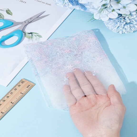 1 Yard 6-6-3/4 inch(153-170mm) Lace Trim Ribbon Polyester Embroidery Shell Lace Ribbon