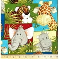 thumbnail image 1 of 1 Yard - Baby Jungle Animals Cotton Fabric (Great for Quilting, Sewing, Craft Projects, Throw Pillows & More) 1 Yard X 44" Wide, 1 of 2