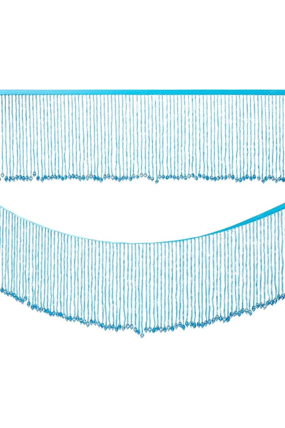 1 Yard Beaded Fringe Trim 6 inch Wide Ribbon Tassel Fringe Trim Polyester Fibre Tassel for Clothes Accessories Latin Wedding Dress DIY Lamp Shade Decoration Blue for DIY