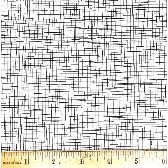 1 Yard - Black Sketch on White Quilt Backing Cotton Fabric (Great for Quilting, Sewing, Craft Projects, Throw Pillows & More) 1 Yard X 44" Wide