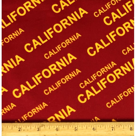 1 Yard - California State Gold & Red Cotton Fabric (Great for Quilting, Sewing, Craft Projects, Throw Pillows & More) 1 Yard X 44" Wide