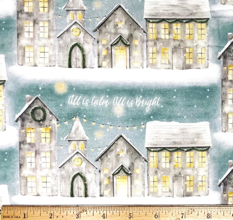 1 Yard - Christmas Snowy Scenic Danielle Murray Cotton Fabric (Great for Quilting, Sewing, Craft Projects, Throw Pillows & More) 1 Yard X 44" Wide