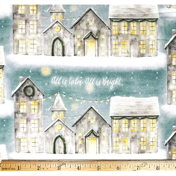 1 Yard - Christmas Snowy Scenic Danielle Murray Cotton Fabric (Great for Quilting, Sewing, Craft Projects, Throw Pillows & More) 1 Yard X 44" Wide