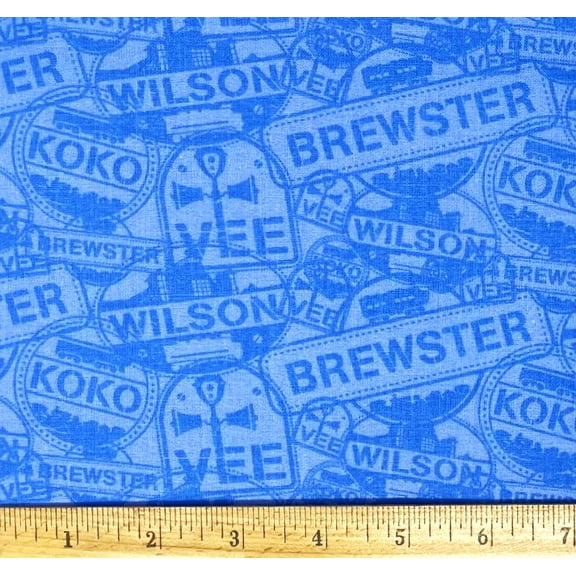 1 Yard - Chuggington Train Railroad Brewster Koko & Wilson Blue Cotton Fabric (Great for Quilting, Sewing, Craft Projects, Throw Pillows & More) 1 Yard X 44" Wide