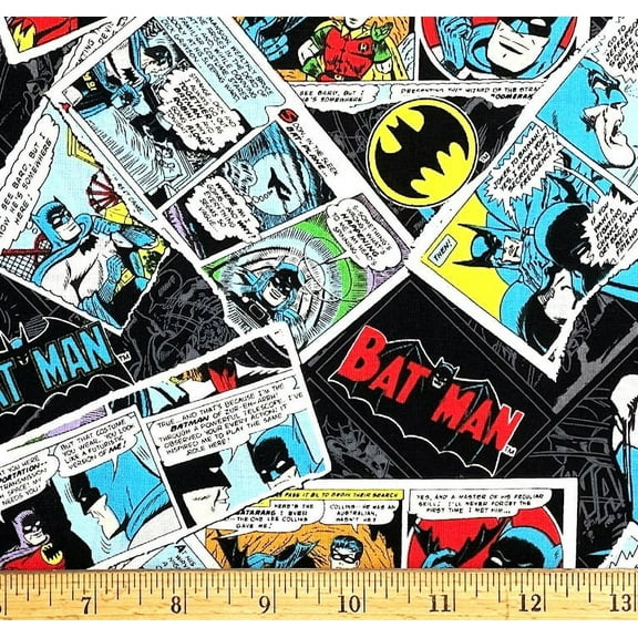1 Yard - DC Comics Batman Comic Strip Cotton Fabric (Great for Quilting, Sewing, Craft Projects, Throw Pillows & More) 1 Yard X 44" Wide