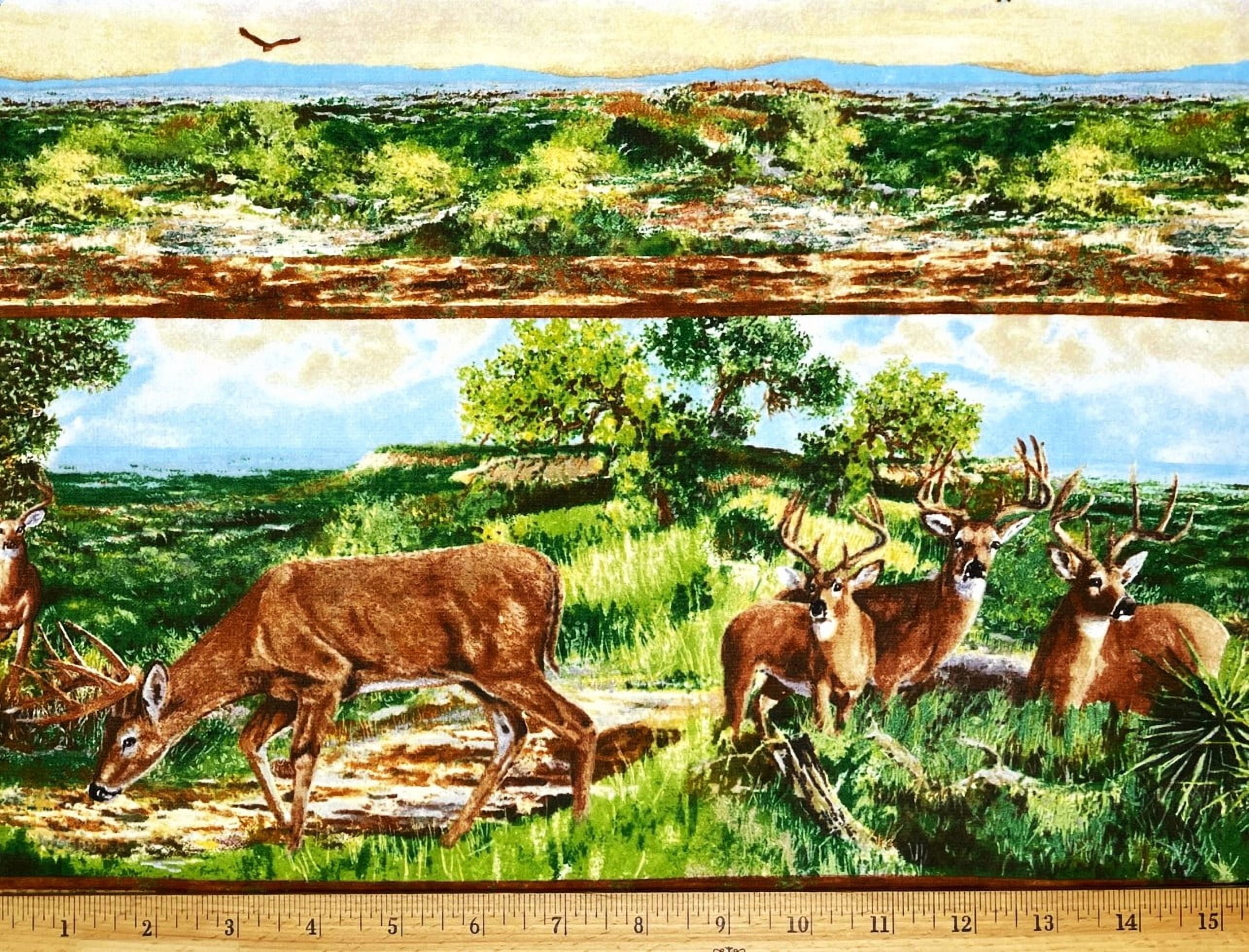 1 Yard - Deer Scenic Repeated Flannel Fabric (Great for Quilting, Sewing, Craft Projects, Throw Pillows & More) 1 Yard X 44" Wide