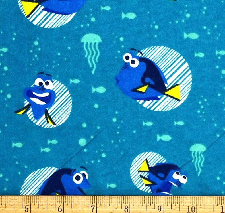 1 Yard - Disney Finding Dory on Blue Flannel Cotton Fabric (Great for Quilting, Sewing, Craft Projects, Throw Pillows & More) 1 Yard X 44" Wide